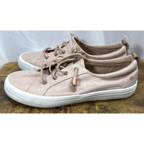 Sperry Womens Top Sider Crest Vibe Low Sneakers Pink Canvas Size 10M - Picture 1 of 7